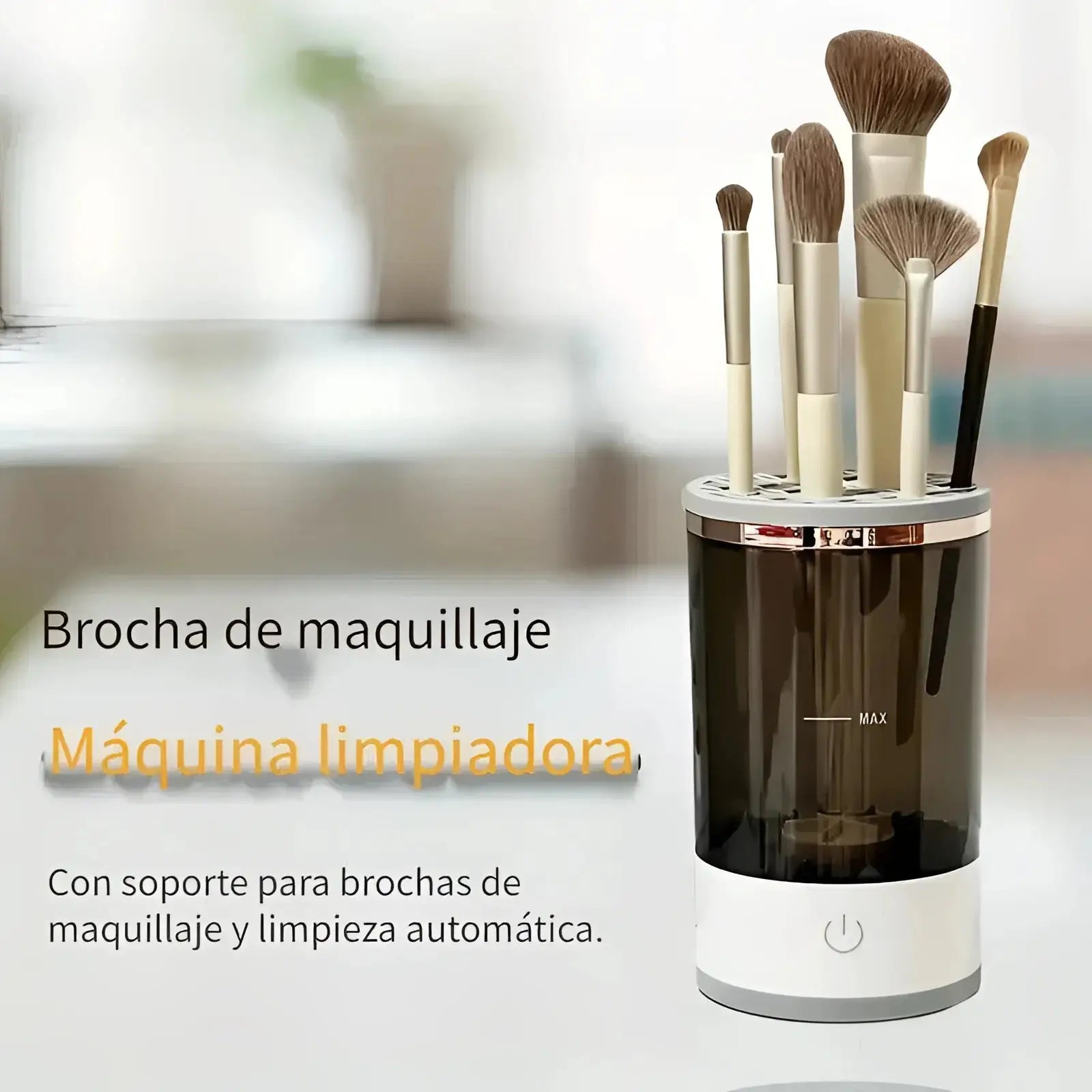 Limpiador de brochas maquillaje eléctrico con USB