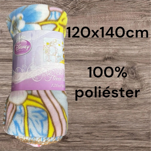 Manta polar infantil Princesas Disney 140x120 cm suave y cálida
