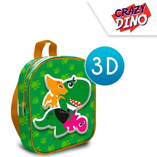 Mochila 3D 24cm Crazy Dino - infantil