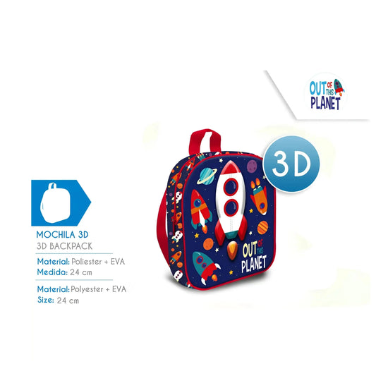 Mochila 3D 24cm Out Planet - infantil