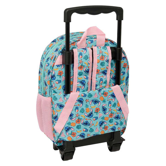 Mochila 3D Stitch color Disney con carro 27x10x33cm