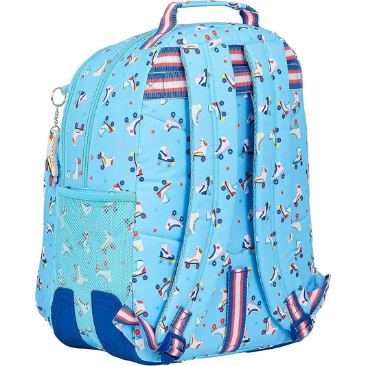 Mochila escolar Safta Moos Roller azul resistente y ligera 32x15x42cm