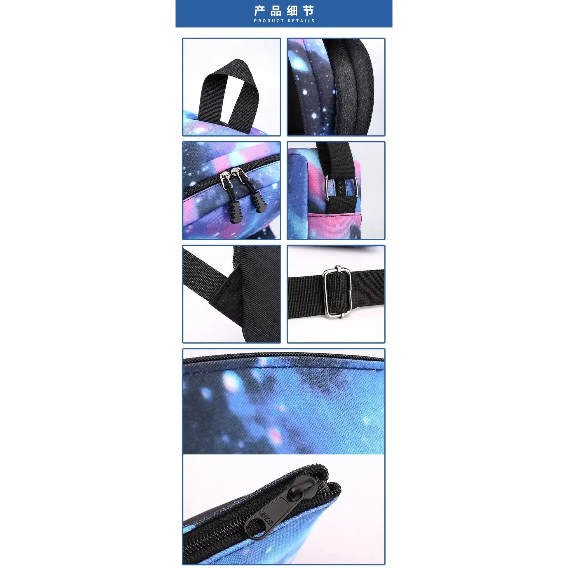 Mochila Escolar Stitch Set 3 Piezas para Niños y Adolescentes—Set de Estuche Bandolera Diseño Dibujos Animados Moda