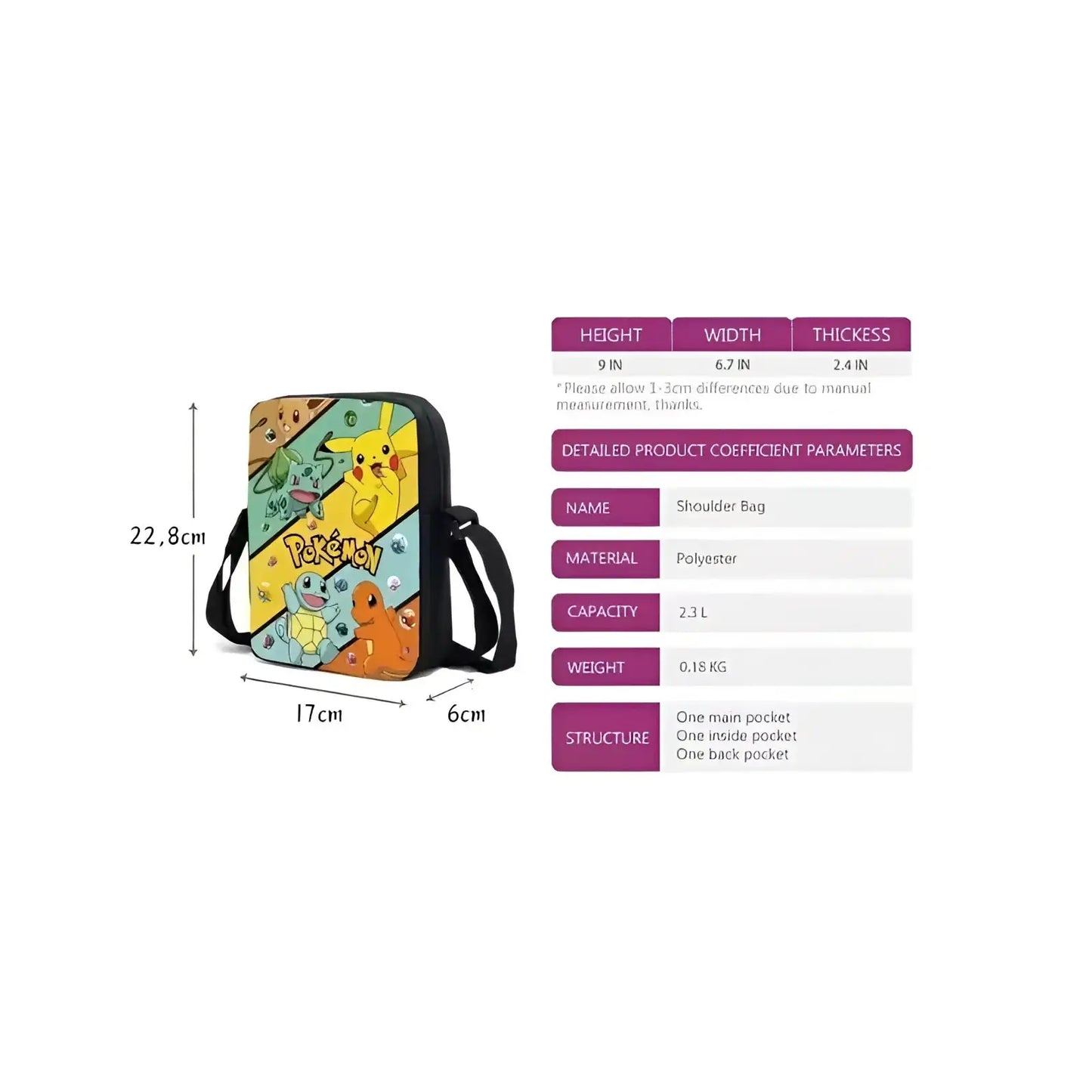 Mochila Escolar Stitch Set 3 Piezas para Niños y Adolescentes—Set de Estuche Bandolera Diseño Dibujos Animados Moda