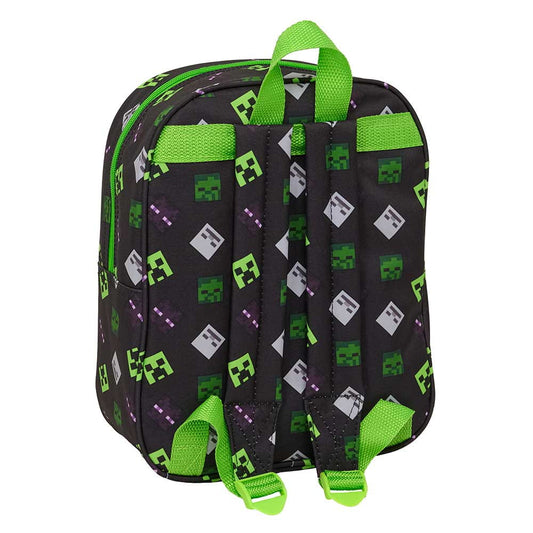 Mochila guardería Minecraft verde 3D 22x10x27cm