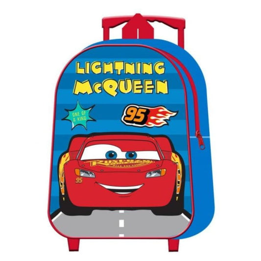 Mochila infantil Cars Rayo Mcqueen con ruedas 24x30x8cm