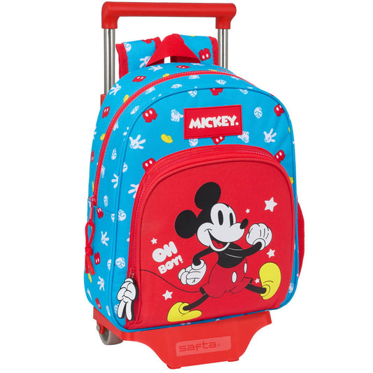 Mochila infantil escolar Mickey Mouse Disney con carro 28x10x34cm