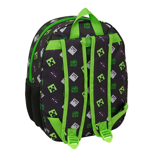 Mochila infantil escolar Minecraft 3D 27x10x33cm
