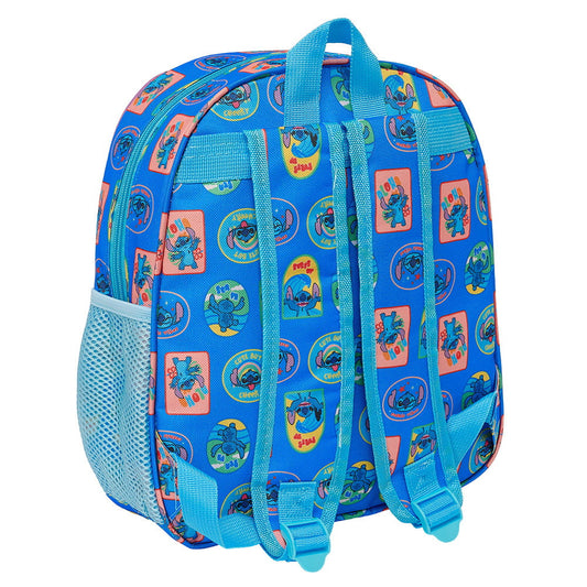 Mochila infantil escolar STITCH 3D 27x10x33cm