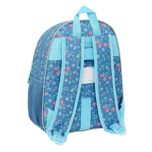 Mochila infantil Frozen Anna y Elsa con bolsillos adaptable a carro 28x10x34cm