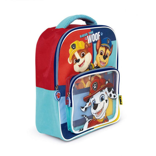 Mochila infantil Patrulla canina (Paw Patrol) con bolsillo transparente 30x24,5x11cm