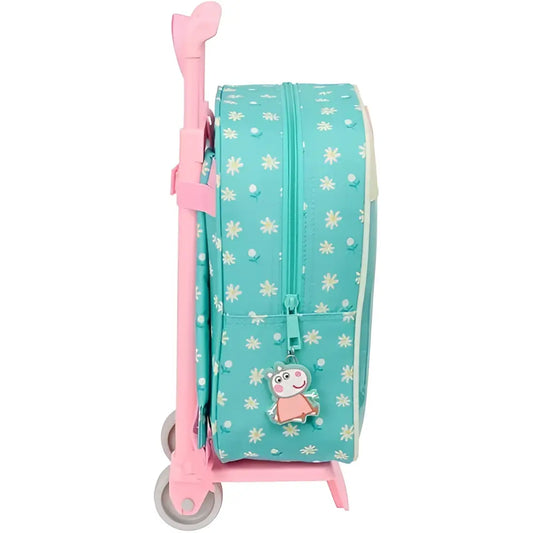 Mochila infantil PEPPA PIG con ruedas PRETTY FLOWERS 22x27x10cm