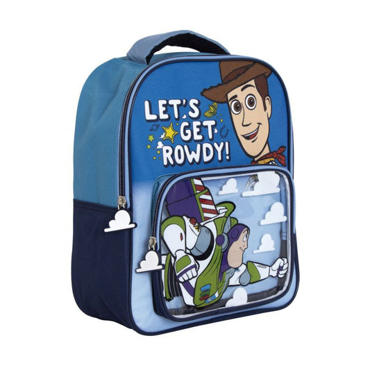 Mochila infantil Toy Story con bolsillo transparente 30x24,5x11cm