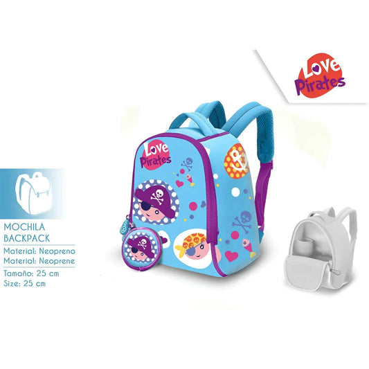 Mochila Neopreno 25cm Pirates