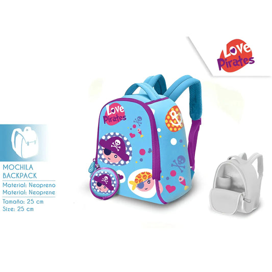 Mochila Neopreno 25cm Pirates - infantil