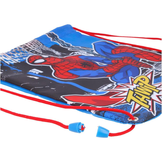 Mochila saco de cuerdas infantil Spiderman Marvel para merienda y almuerzo 30x25cm - Bolsa