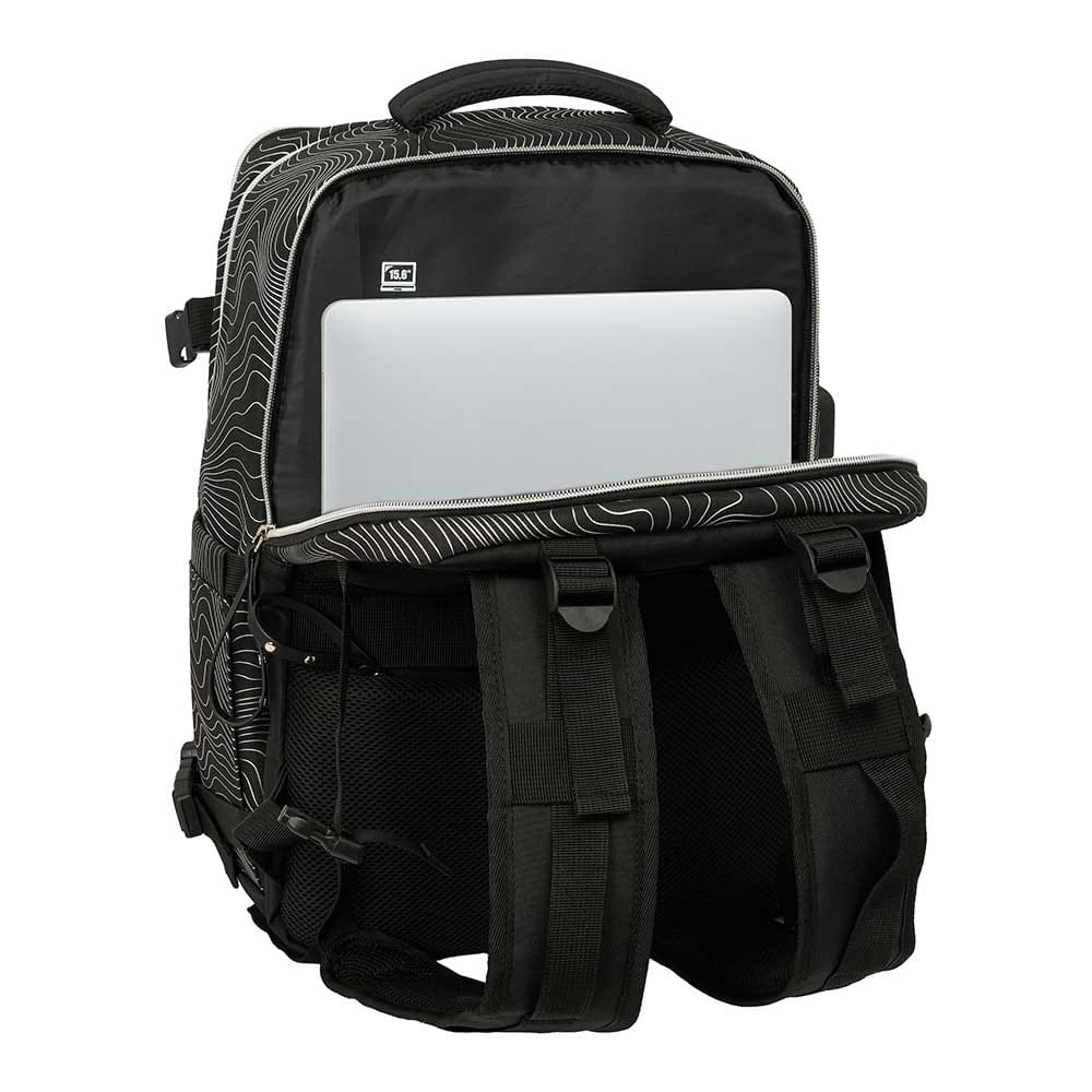 Mochila viaje cabina portátil 15,6’’ K-POP Demon Hunters - Huntrix ’Energy’ negra 29x19x44cm