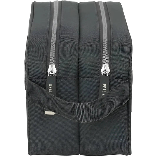 Neceser con doble cremallera REAL MADRID 26x15x12,5CM adaptable a carro
