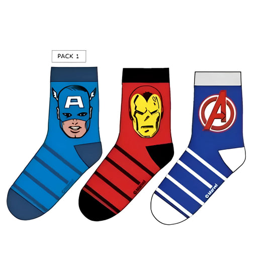 Pack 3 calcetines infantiles AVENGERS VENGADORES azul - 23-26
