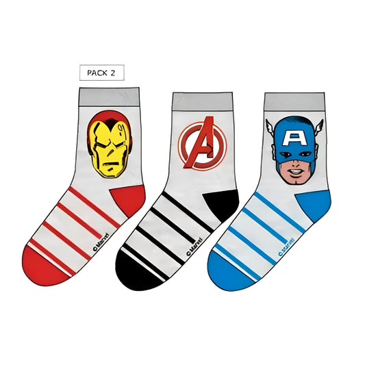 Pack 3 calcetines infantiles AVENGERS VENGADORES gris - 23-26