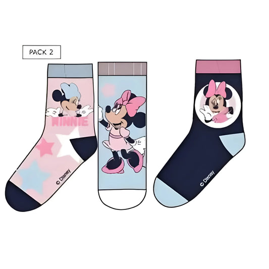 Pack 3 calcetines infantiles MINNIE MOUSE azul 31/34
