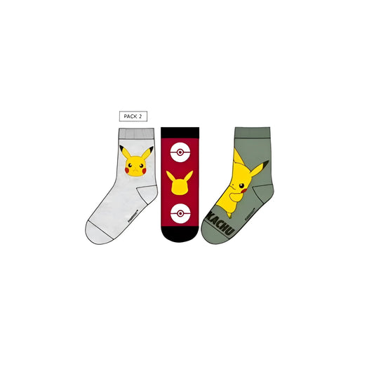 Pack 3 calcetines infantiles POKÉMON gris - 23-26
