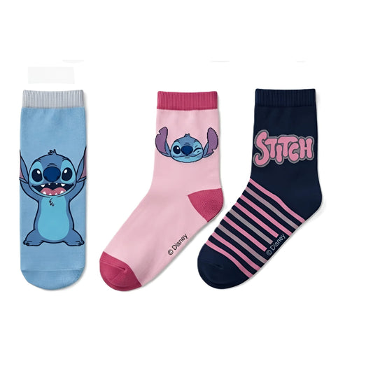 Pack 3 calcetines infantiles STITCH azul 23/26