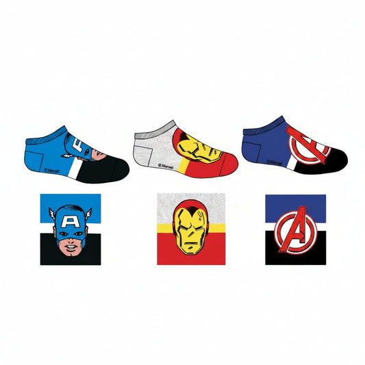 Pack 3 calcetines infantiles tobilleros Marvel Avengers 1 23/26