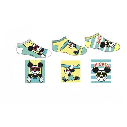 Pack 3 calcetines infantiles tobilleros Mickey Mouse Disney amarillo 23/26