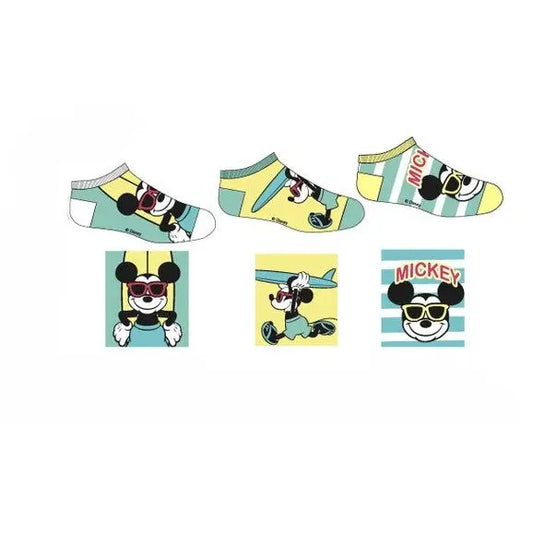 Pack 3 calcetines infantiles tobilleros Mickey Mouse Disney amarillo 27/30