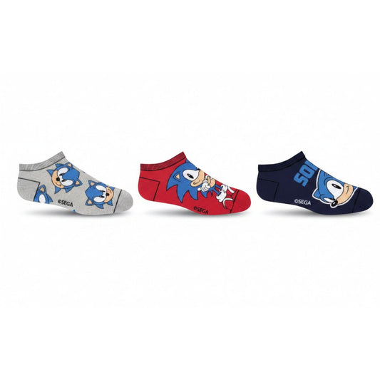 Pack 3 calcetines infantiles tobilleros Sonic The Hedgehog gris 27/30