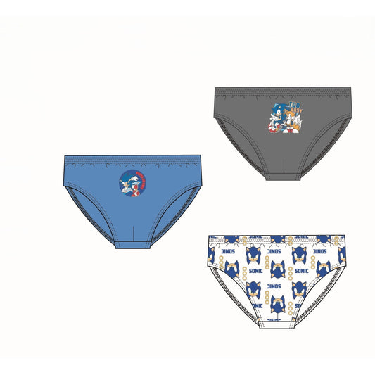 Pack 3 calzoncillos slips niño Sonic 2/3 años (94cm)