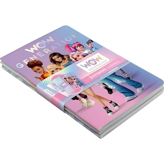 Pack 3 libretas A5 24 hojas WOW GENERATION - pack