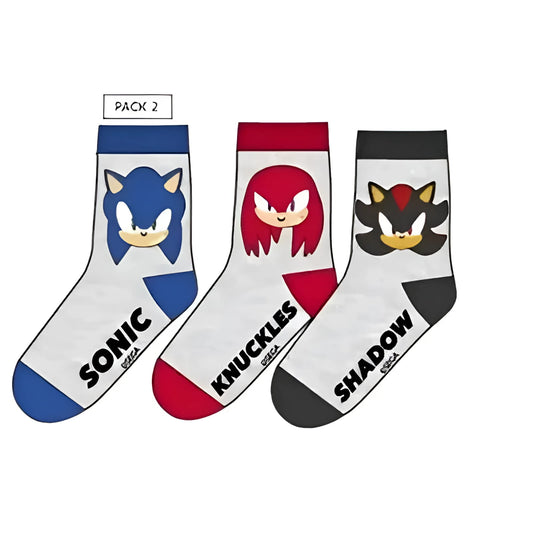 Pack 3 Pares de Calcetines Infantiles SONIC gris - 31/34 - calcetines