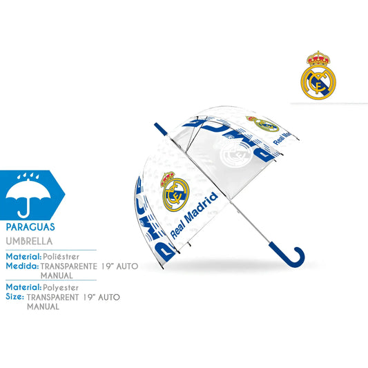Paraguas infantil 46cm transparente Real Madrid
