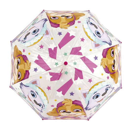 Paraguas infantil 67cm diámetro Patrulla canina mango rosa