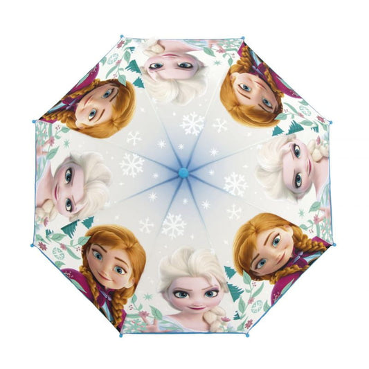 Paraguas infantil 82cm diámetro Frozen Anna y Elsa mango azul