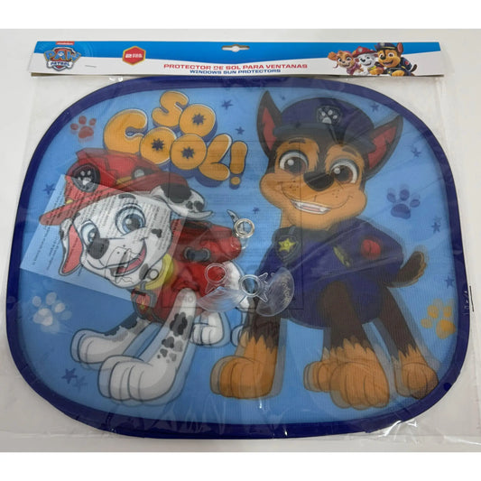 Parasol para coche infantiles Patrulla Canina Chase Marshall | Pack de 2 parasoles ventanas laterales