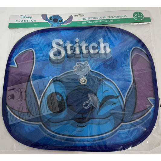 Parasol para coche infantiles Stitch | Pack de 2 parasoles ventanas laterales