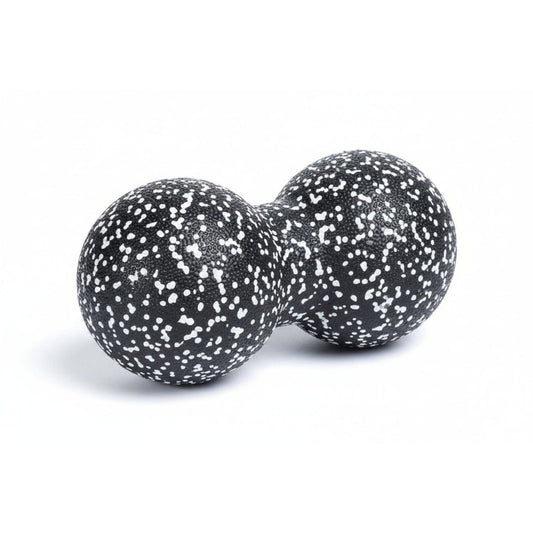 Pelota bola doble de masaje 16cm negra y blanca