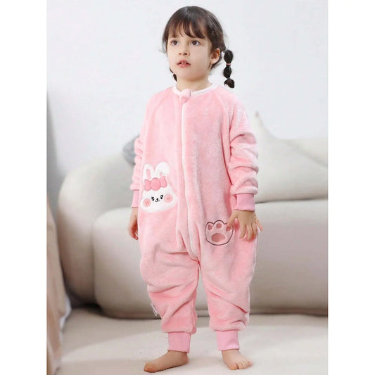 Pijama para Bebé y Niños con Pies Saco de Dormir Tela Suave Manga Larga Ideal Invierno Estampados Divertidos Rosa