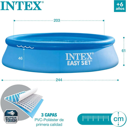 Piscina hinchable redonda Easy Set con depuradora filtro 244x61cm (capacidad 1942L)