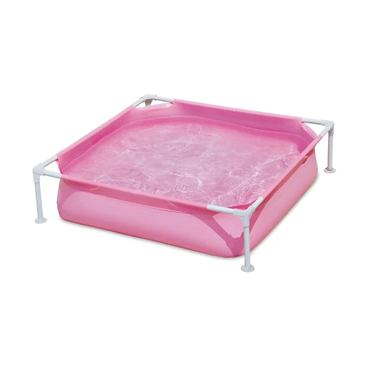 Piscina infantil y para mascotas 122x122x30,5 cm rosa | Tubular fácil montaje desmontable