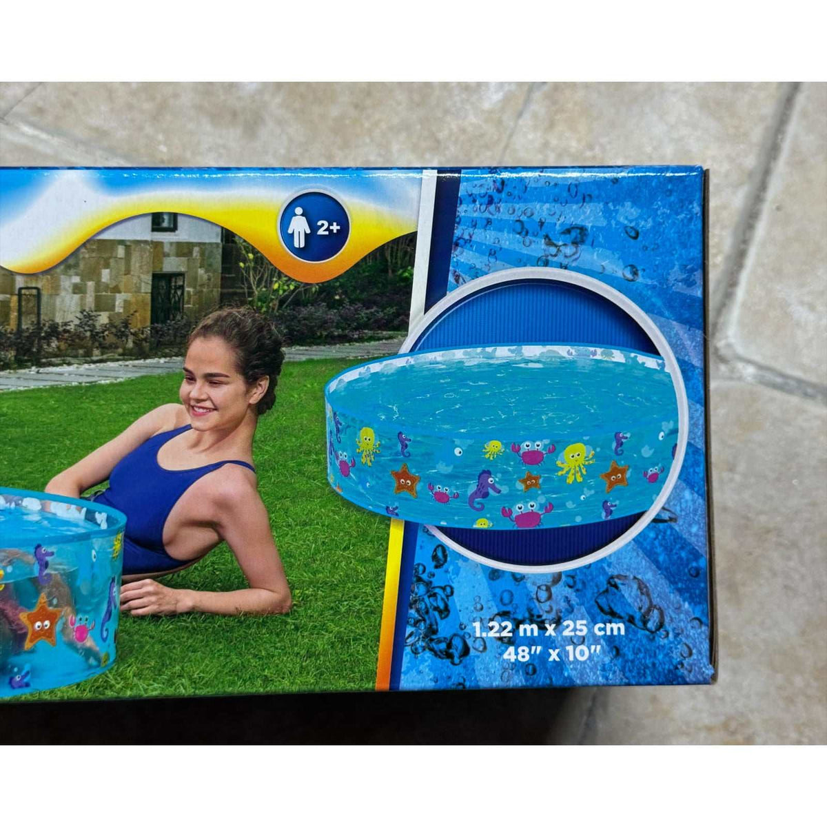 piscina infantil redonda con animales marinos 122x25cm para verano