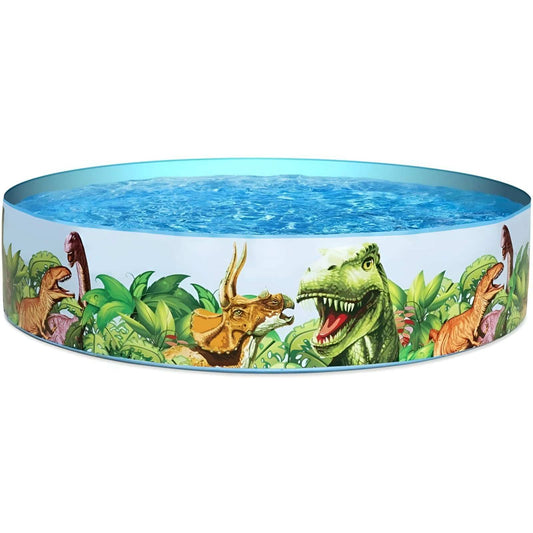 piscina infantil redonda con diseño de dinosaurios para niños