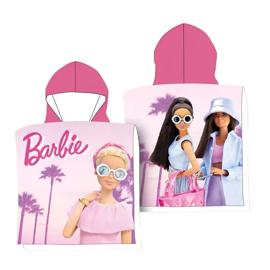Poncho Playa Piscina Barbie 55x110cm infantil de microfibra para niños Oficial - pokemon 60x130