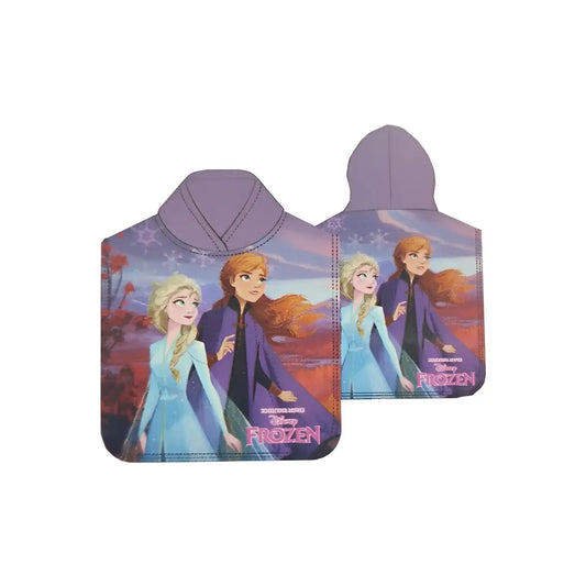Poncho Playa Piscina Frozen Anna Elsa 55x110cm infantil de microfibra para niños Oficial