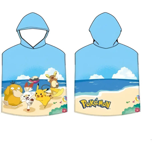 Poncho Playa Piscina Pokémon 55x110cm infantil de microfibra para niños Oficial