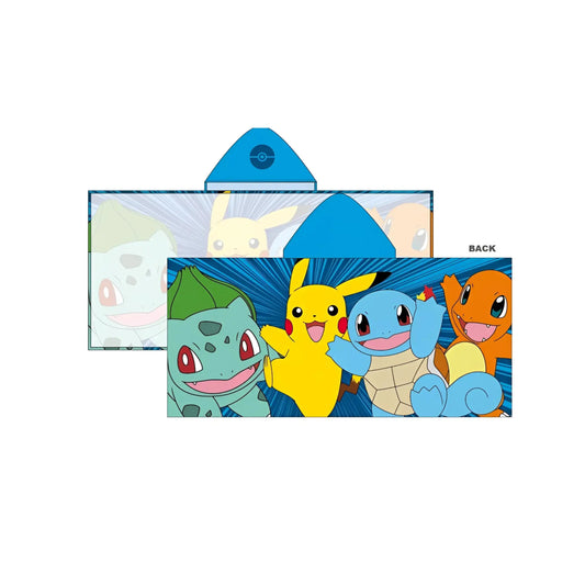 Poncho Playa Piscina Pokémon 60x130cm infantil de microfibra para niños Oficial - pokemon 60x130