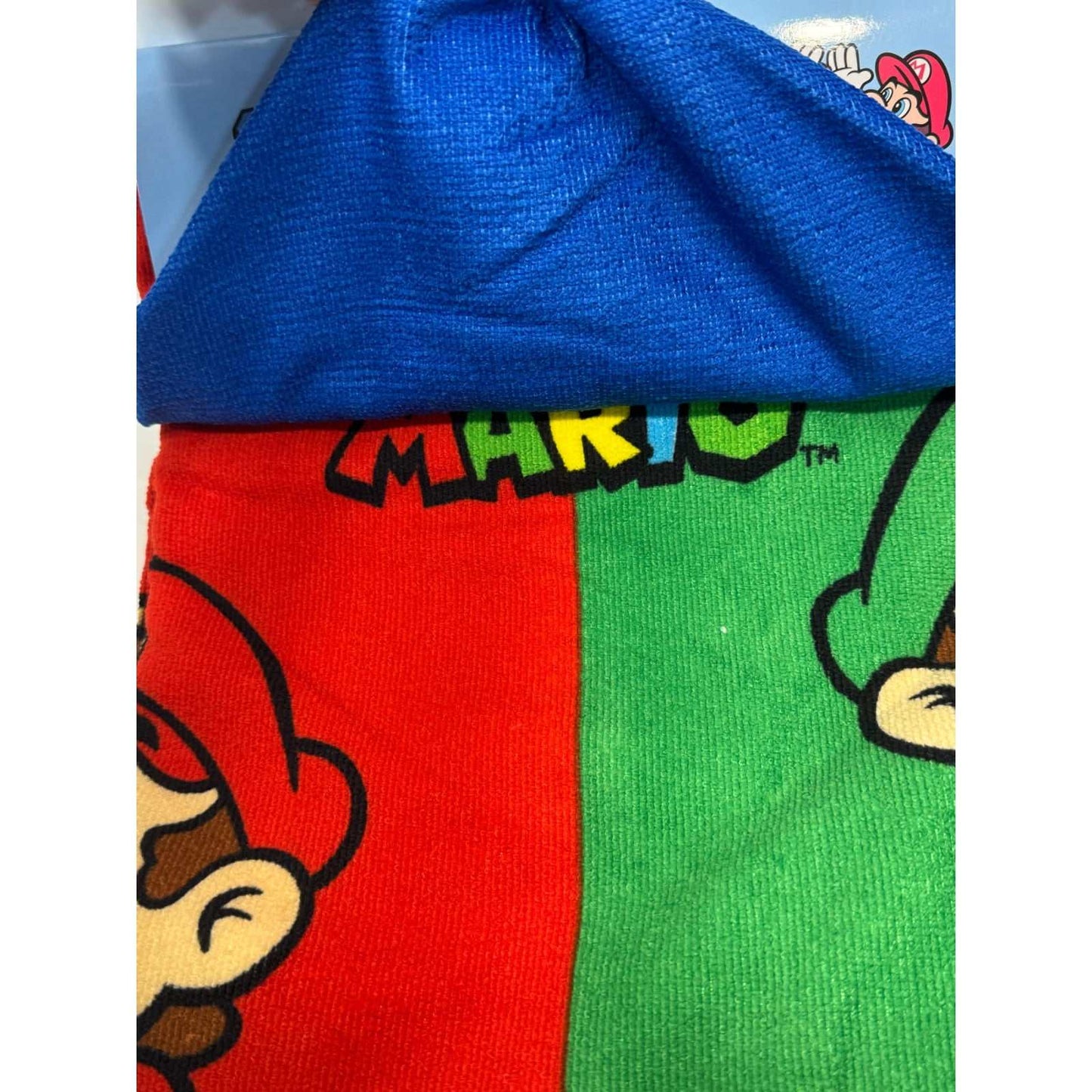Poncho infantil microfibra playa piscina Super Mario 55x110 cm